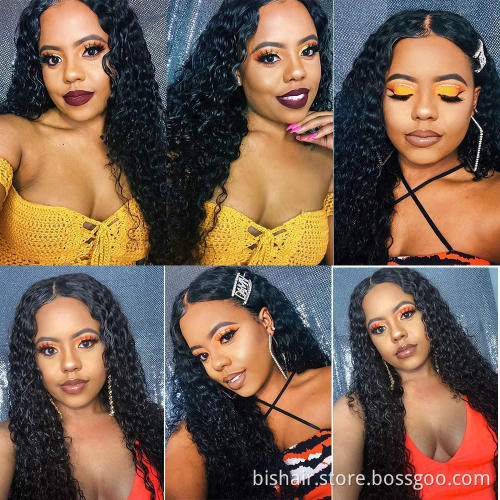 Wholesale Raw Brazilian Virgin Hair HD Lace Frontal Kinky Curl Wig 13x4 Swiss Lace Kinky Curly Original  Custard Natural HairWig